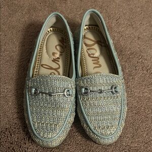 Sam Edelman Girls Blue Tweed Loafers